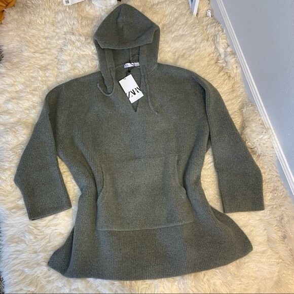 ZARA HOODED KNIT SWEATER - Picture 5 of 6